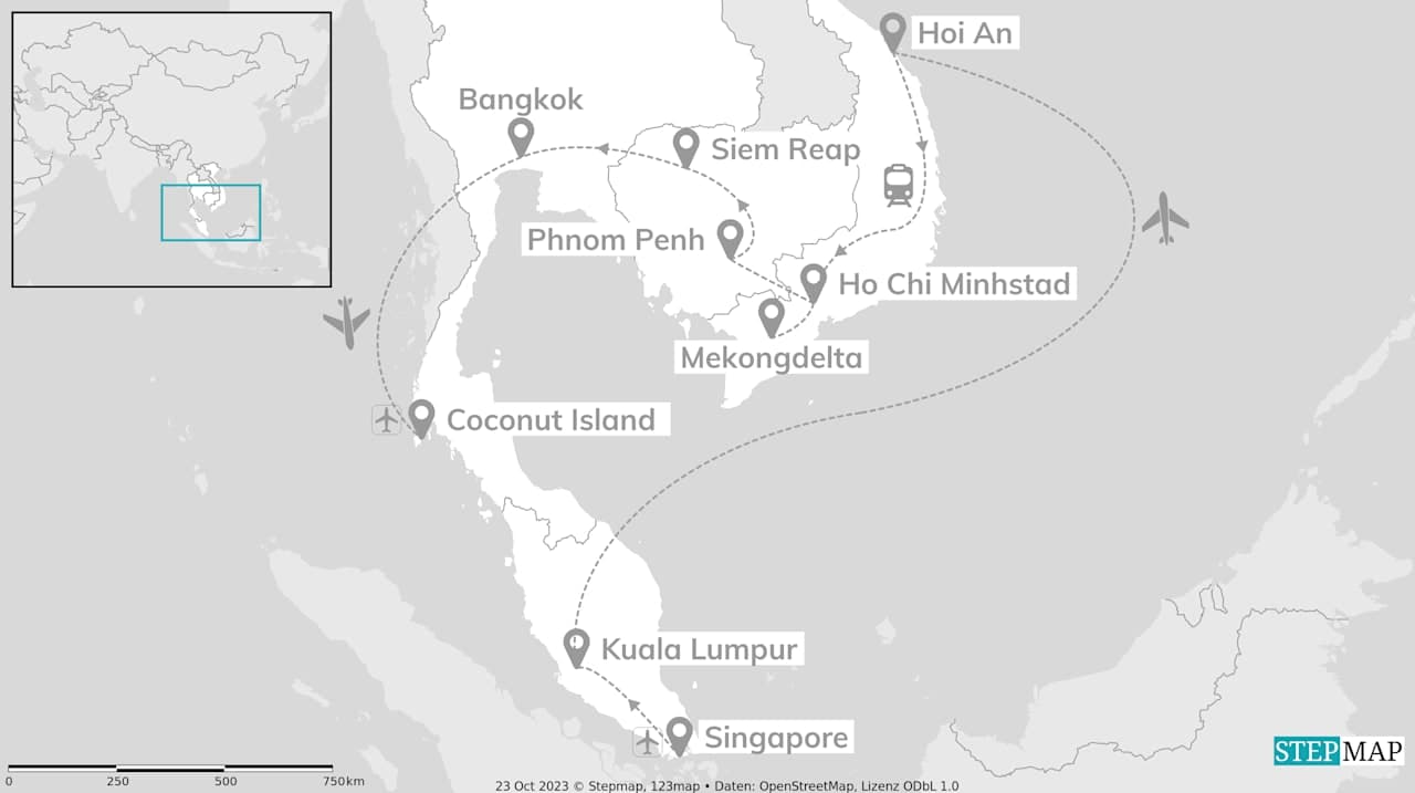 All around Azië: van land naar land