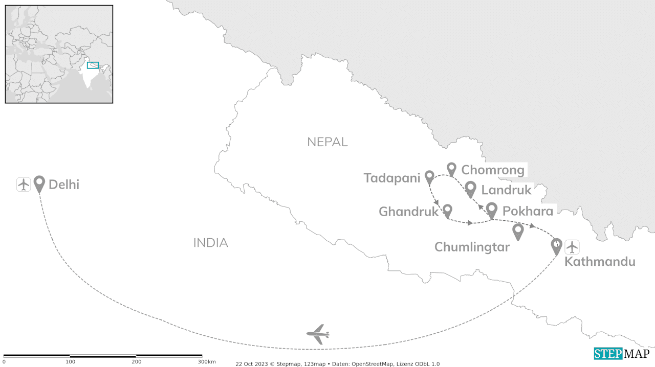 Nepal & India dichtbij: het dak van de wereld tot Taj Mahal