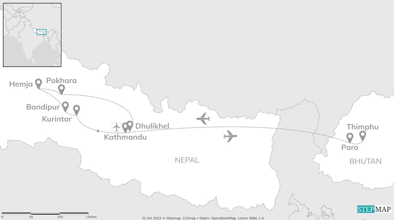 Nepal & Bhutan with friends: temple vibes & trekking highs