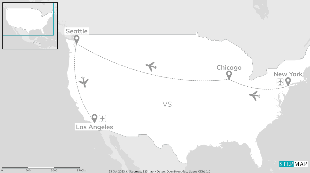 The American dream: van Times Square tot de Space Needle