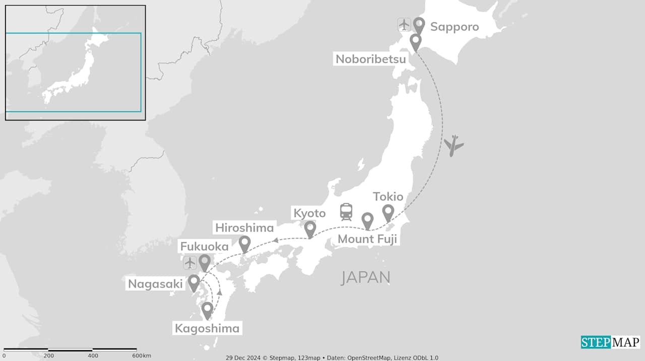 All around Japan: van snowy peaks tot southern heat