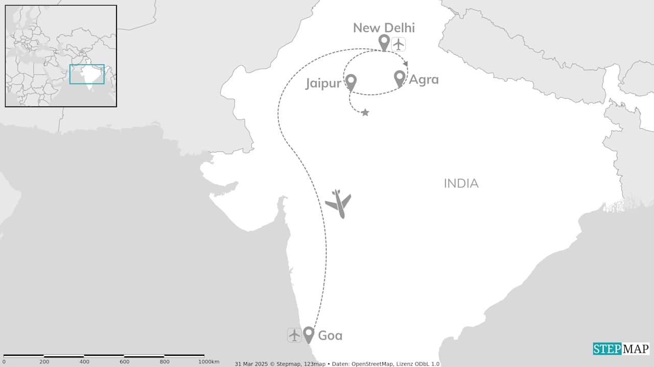 Iconisch India: tijgers, Taj Mahal & tropische kusten
