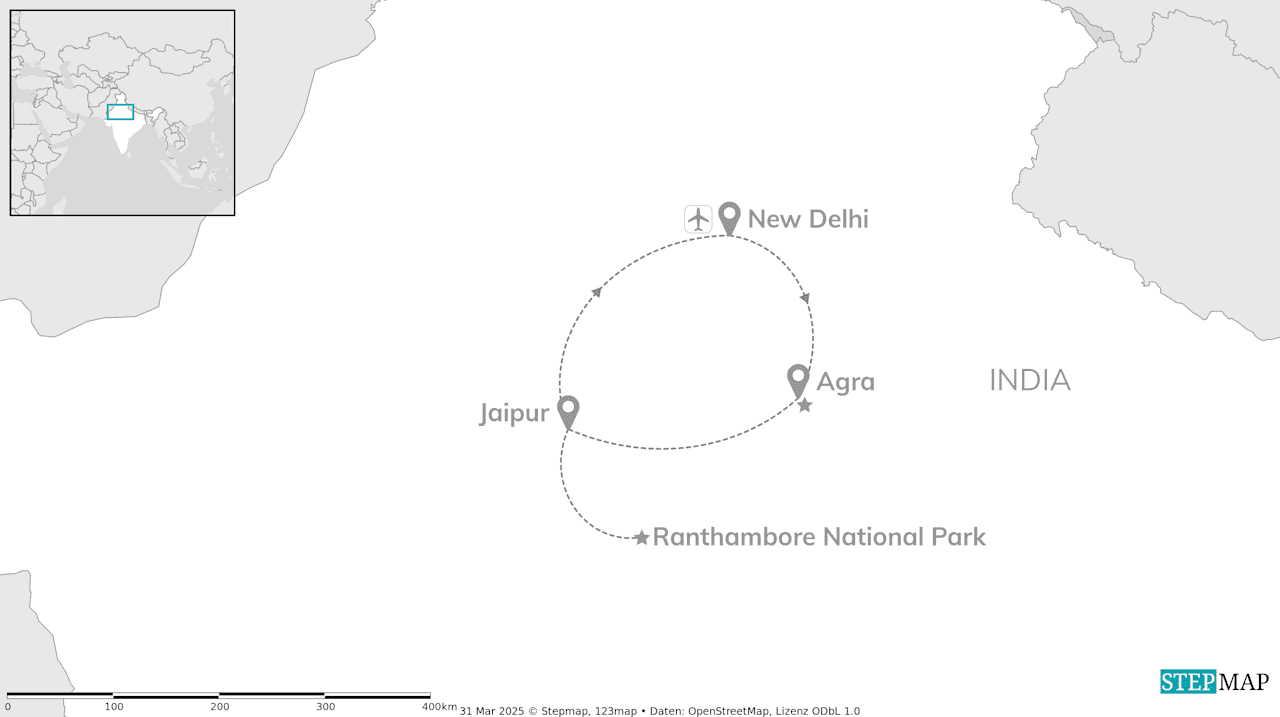 Iconisch India: tijgers, Taj Mahal & tropische kusten