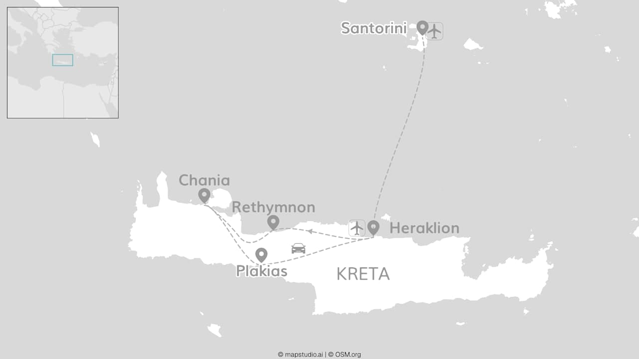 Kreta & Santorini: roadtrip van roze zand naar witte dorpen