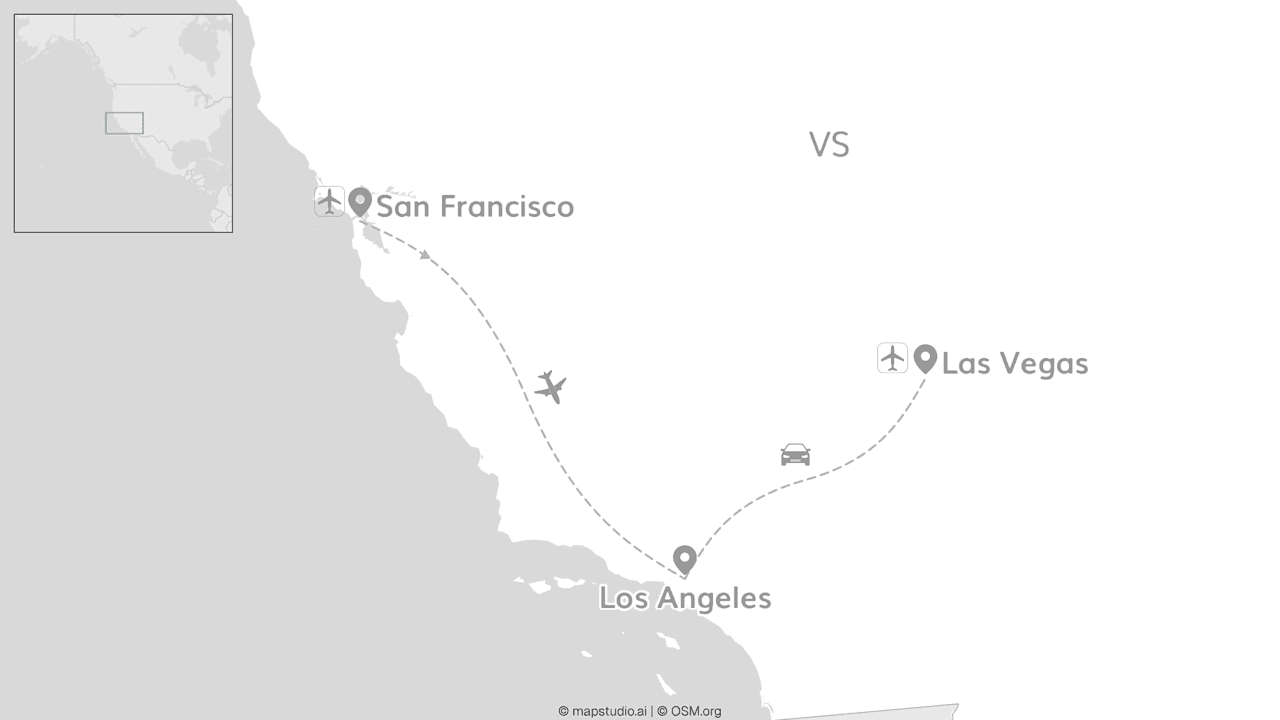 2 for 1 VS: Californië-roadtrip ontmoet Grand Canyon