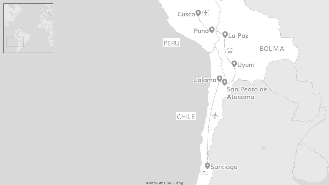 Chile, Bolivia and Peru: Uyuni to mighty Machu Picchu