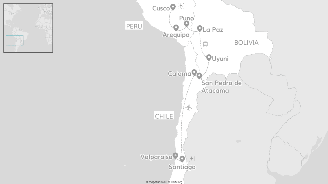 Chile, Bolivia and Peru: Uyuni to mighty Machu Picchu