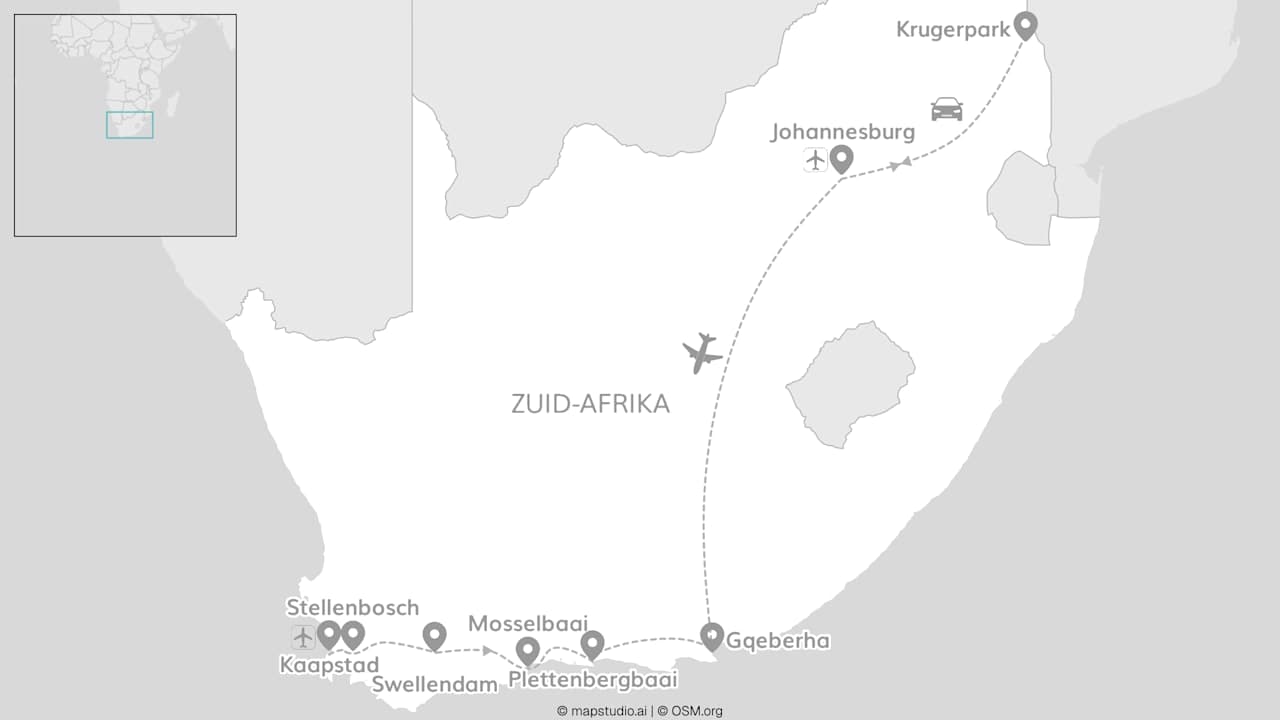 Zuid-Afrika roadtrip: van Krugersafari tot Tuinroute