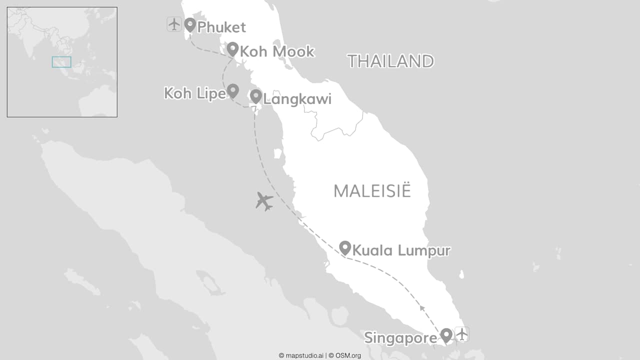 Singapore, Maleisië & Thailand: van stad tot eiland