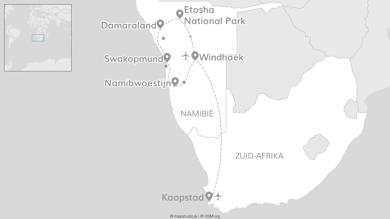 Namibië & Kaapstad: wilde duinen en wildere uitzichten