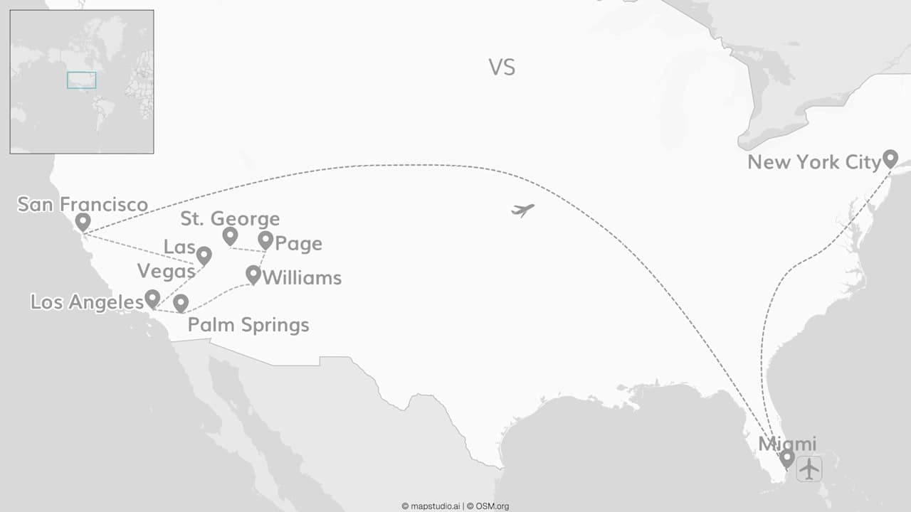 All around de VS: oostelijke oases & westelijke wonderen