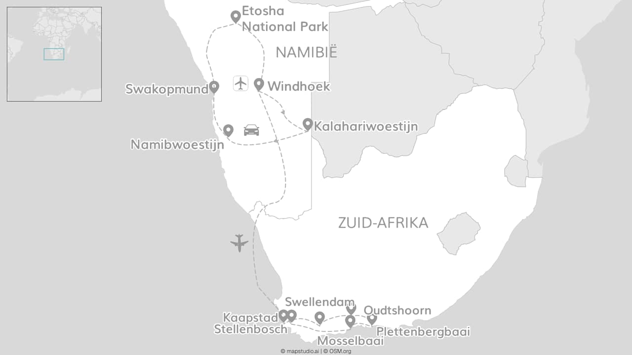 Namibië & Zuid-Afrika: roadtrip naar de wildernis