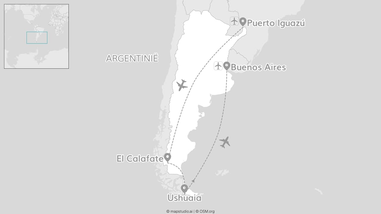 Argentiniës allure: Iguazu Falls, Patagonië & Vuurland