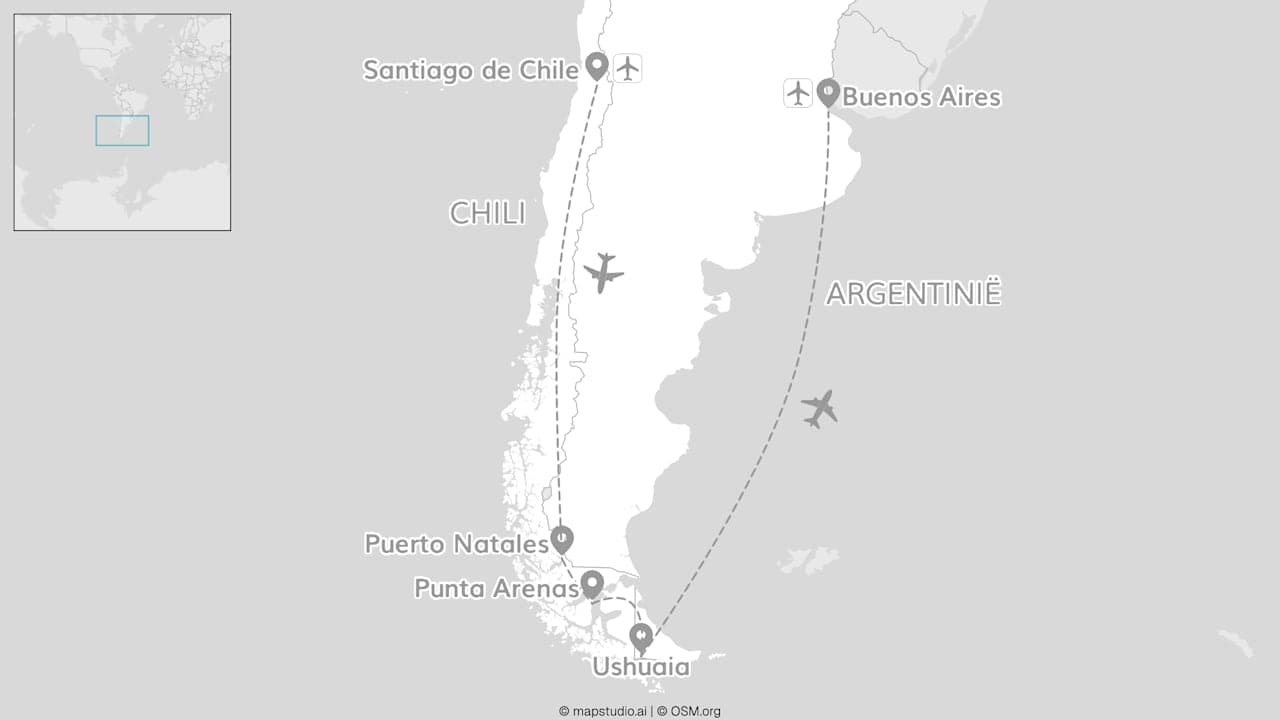 Chili & Argentinië: Vuurland ontmoet Patagonië roadtrip