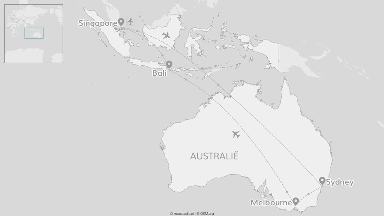Azië tot Australië: Singapore, Sydney & Bali