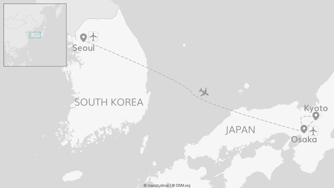 2 for 1 Japan: Meet me in Seoul, Osaka & Kyoto