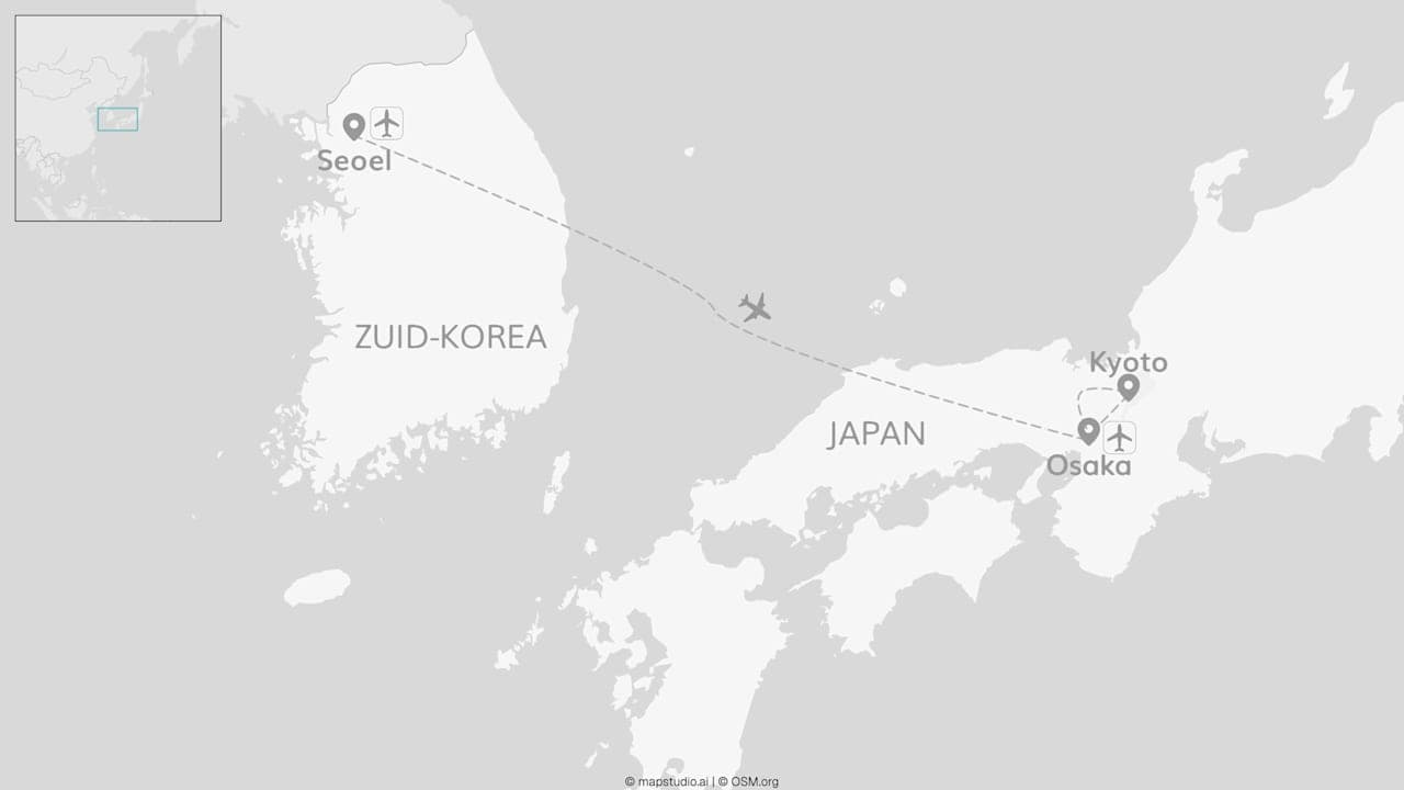 2 for 1 Japan: Osaka & Kyoto plus Seoel