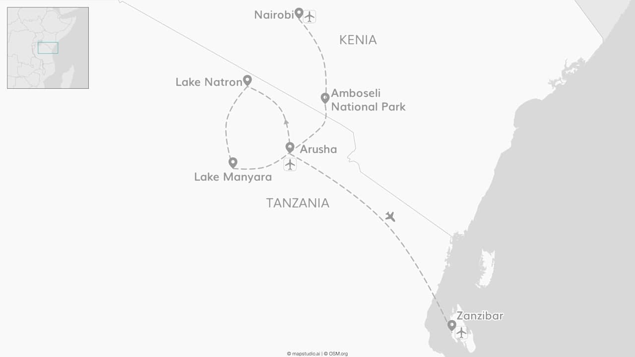 Kenia & Tanzania: van wildlifeglamping naar eilandparadijs