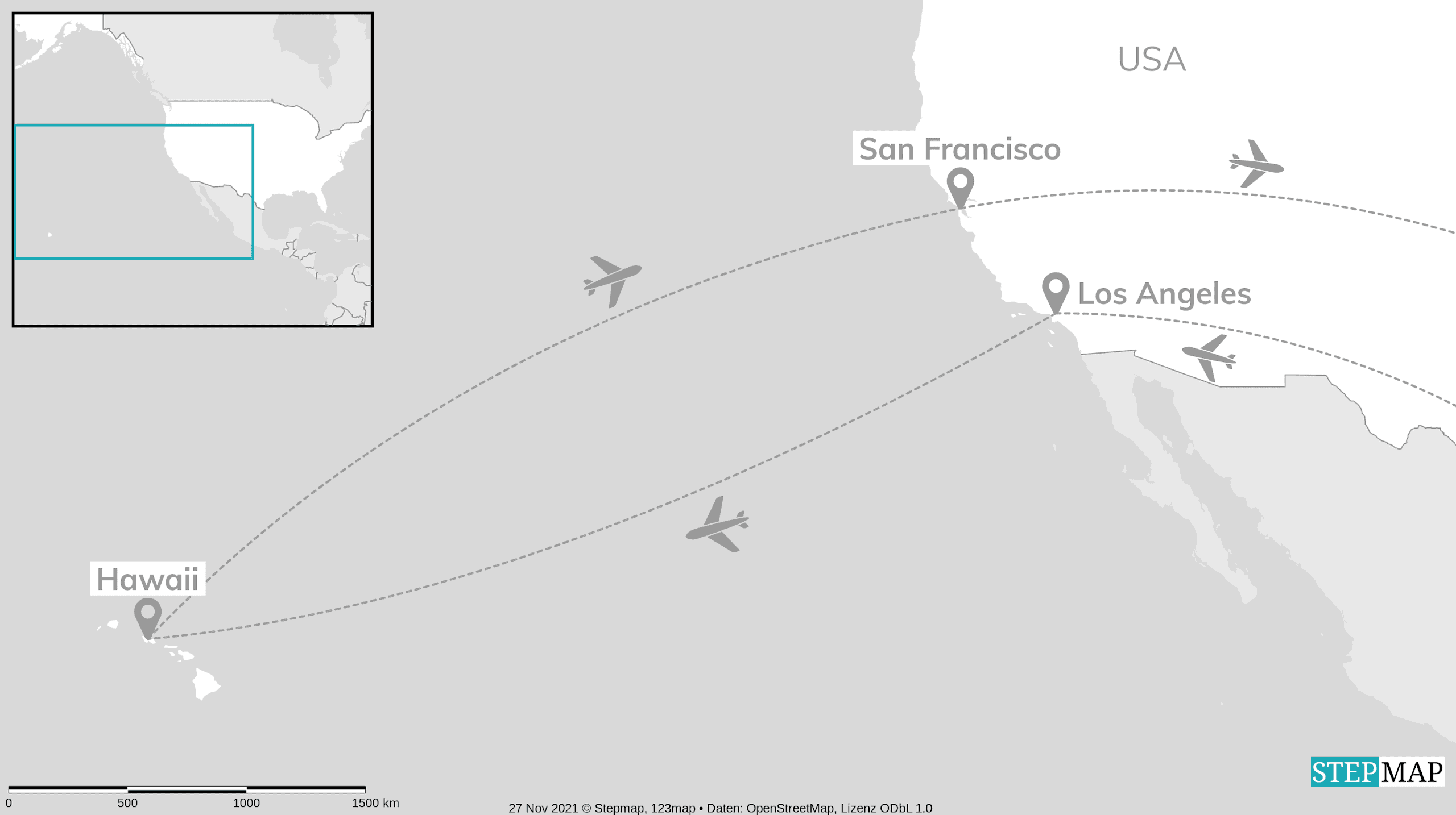 California to Hawaii: Oʻahu mit L.A. & San Francisco