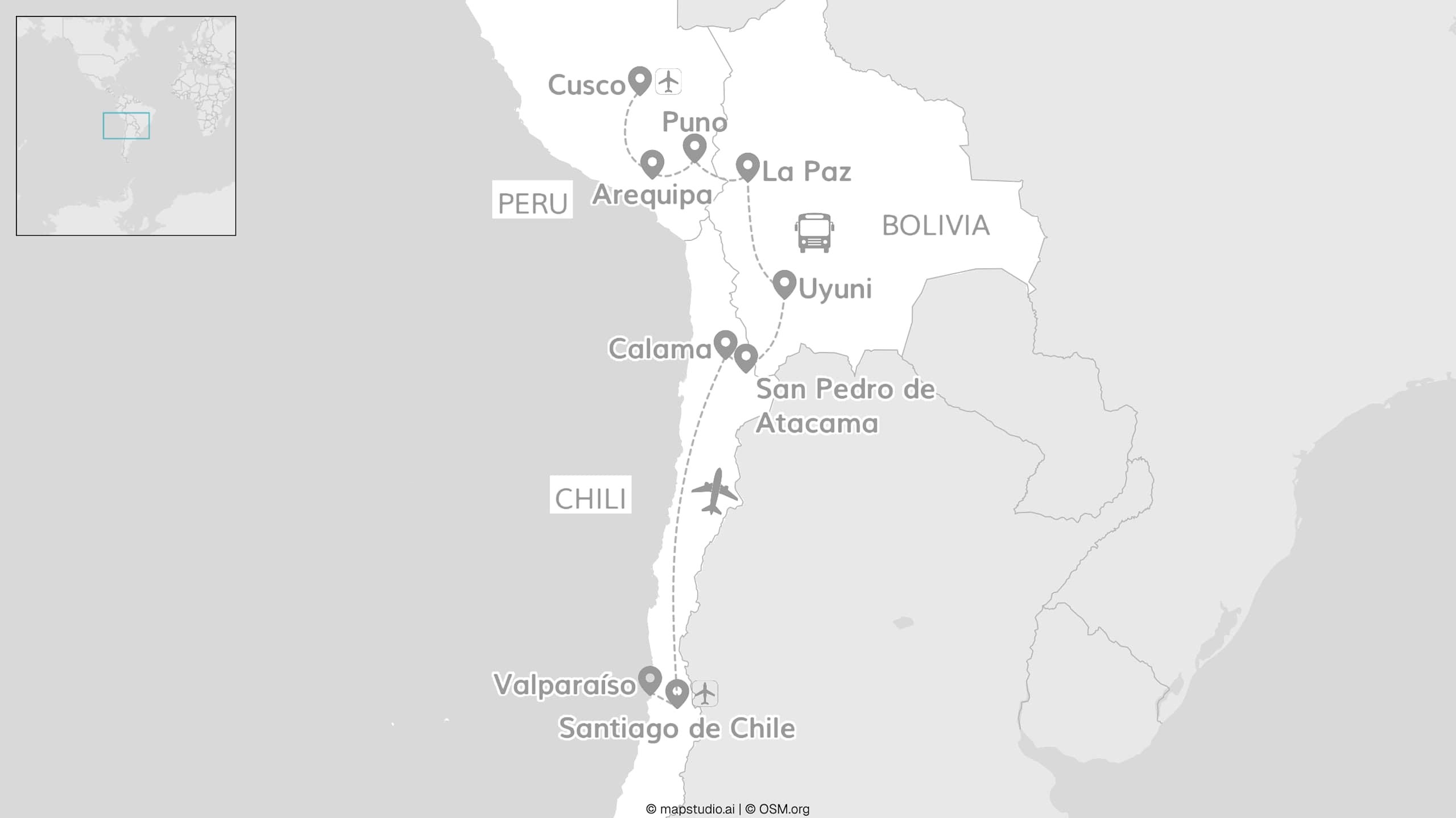 Chili, Bolivia & Peru: van Uyuni naar Machu Picchu