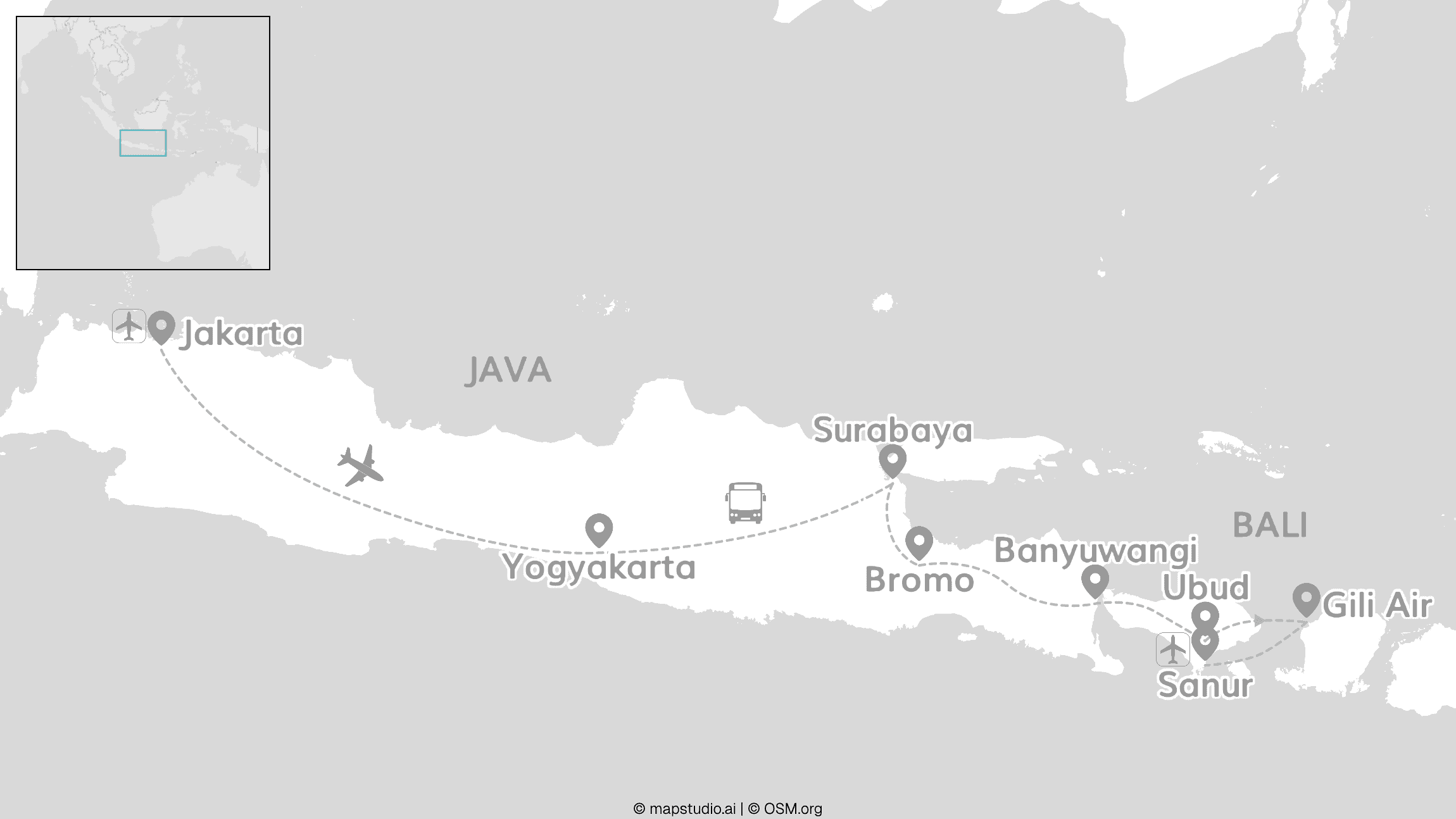 Java, Gili & Bali: Vulkan Views, Jungle Swing & Sandy Beaches