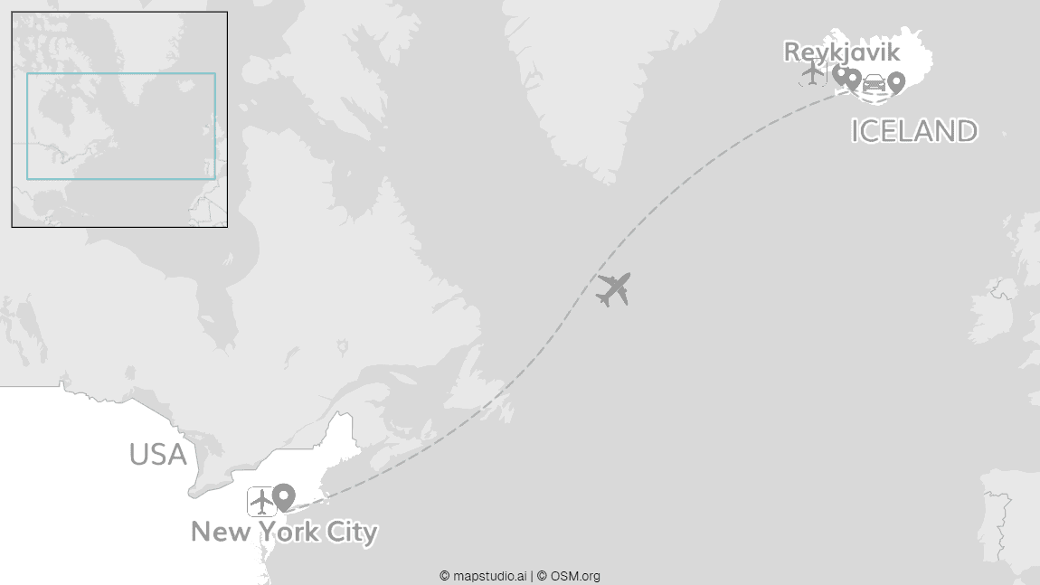 New York and Iceland: City lights and the aurora