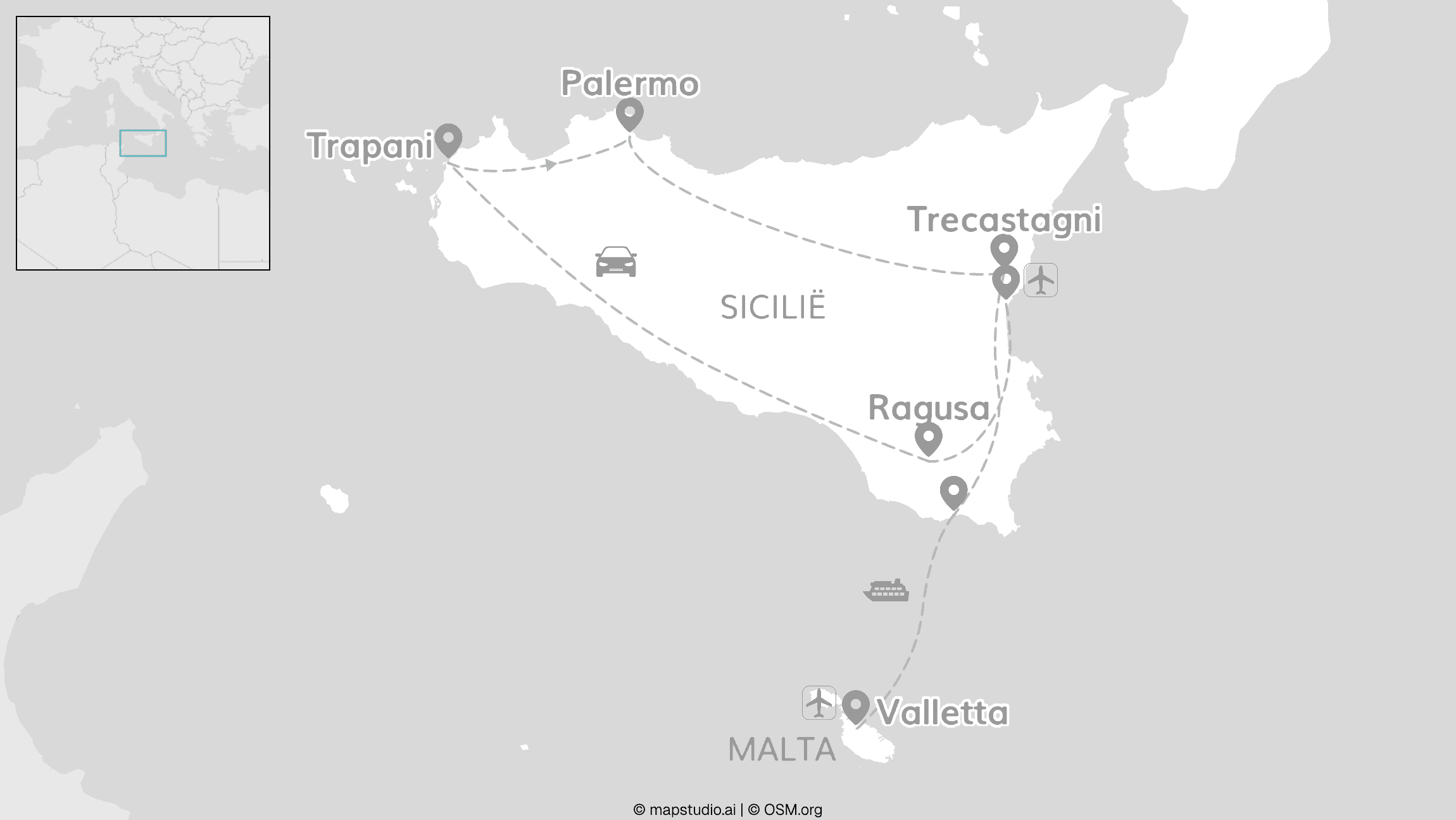 Sicilië & Malta: eilandhoppen in de Middellandse Zee