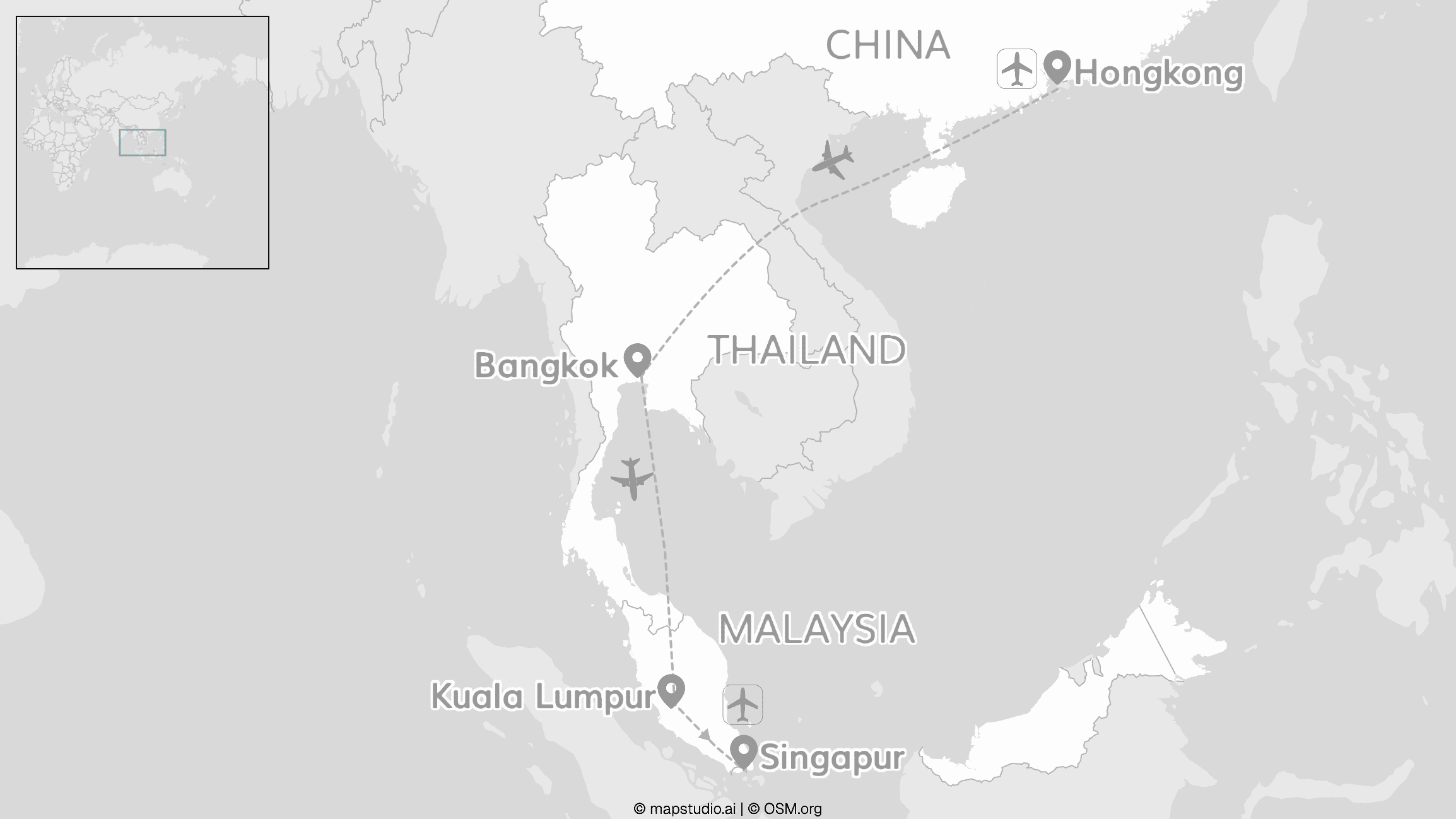 All Around Asia: Hongkong, Bangkok, Kuala Lumpur & Singapur