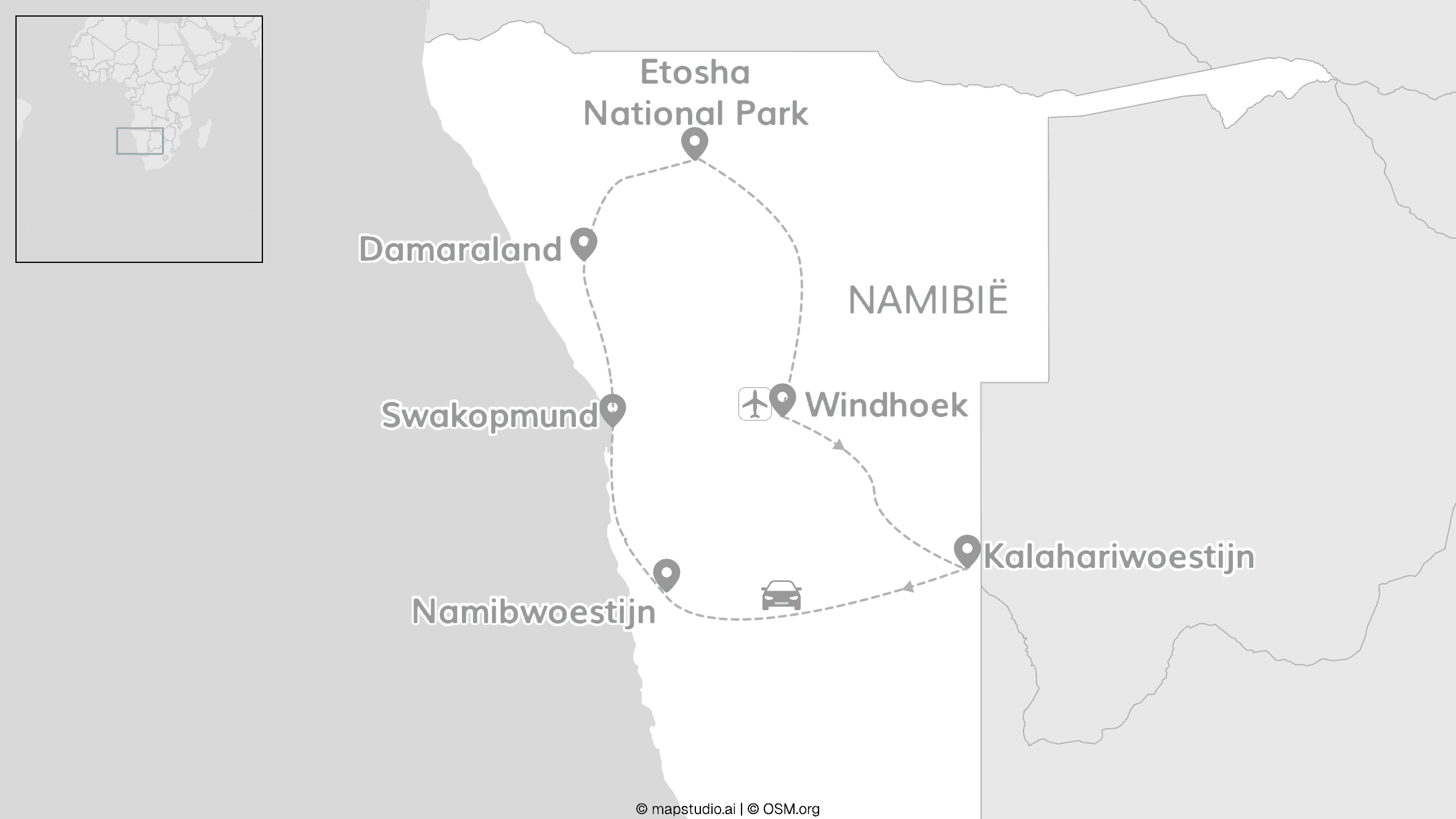 Namibië roadtrip: tussen duinen & dierenrijk