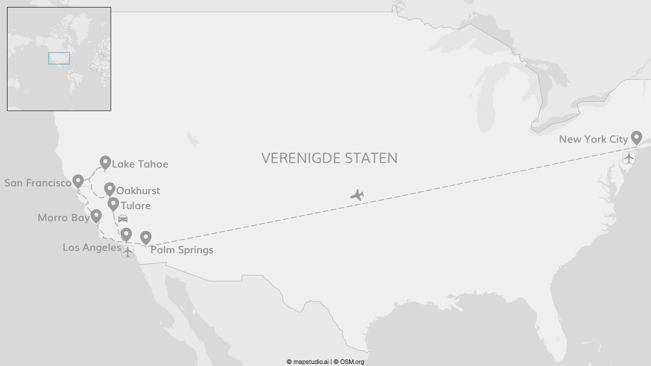 New York & Californië: roadtrip van stad tot natuur