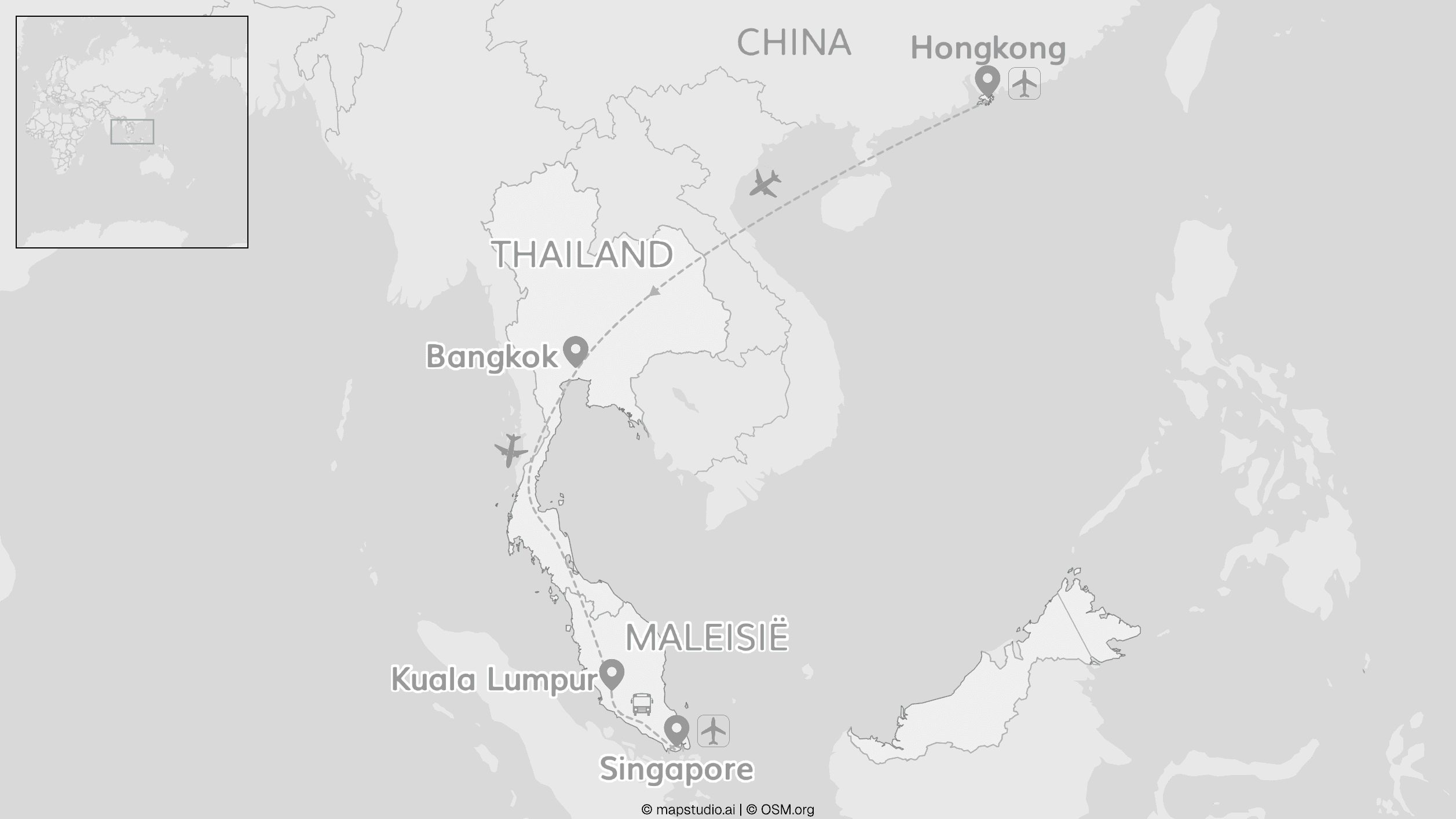 Azië upgraded: Hongkong, Bangkok, Kuala Lumpur & Singapore