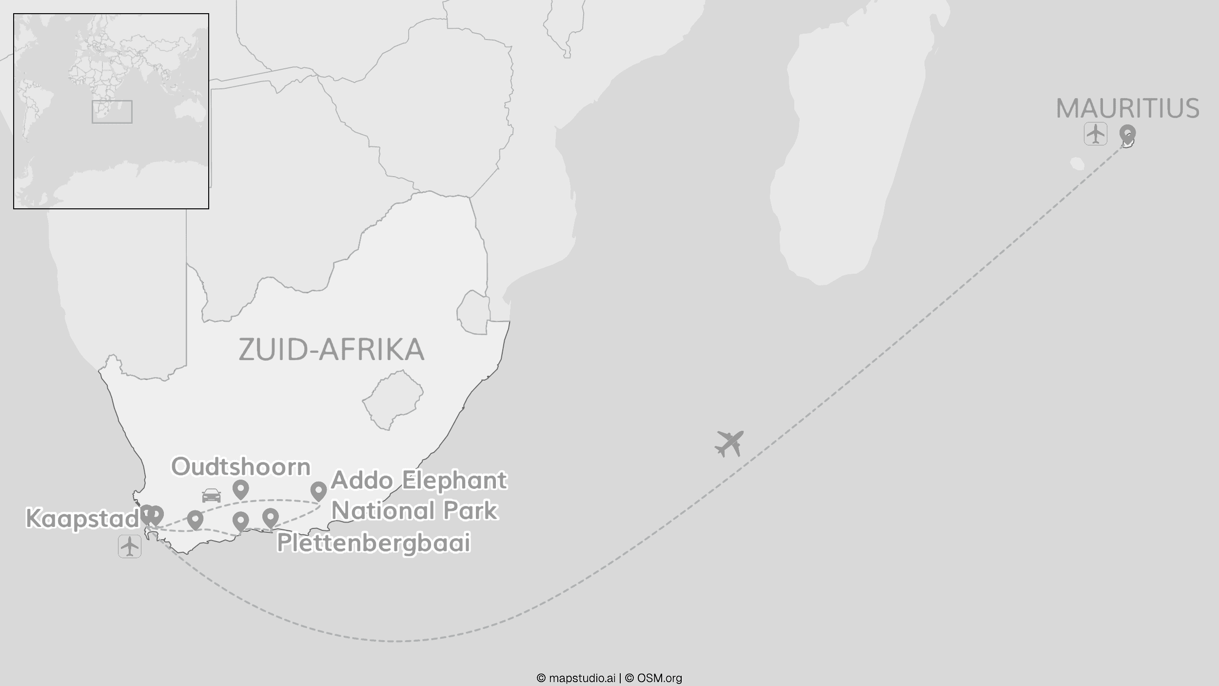 Zuid-Afrika & Mauritius: van safari tot strandverblijf
