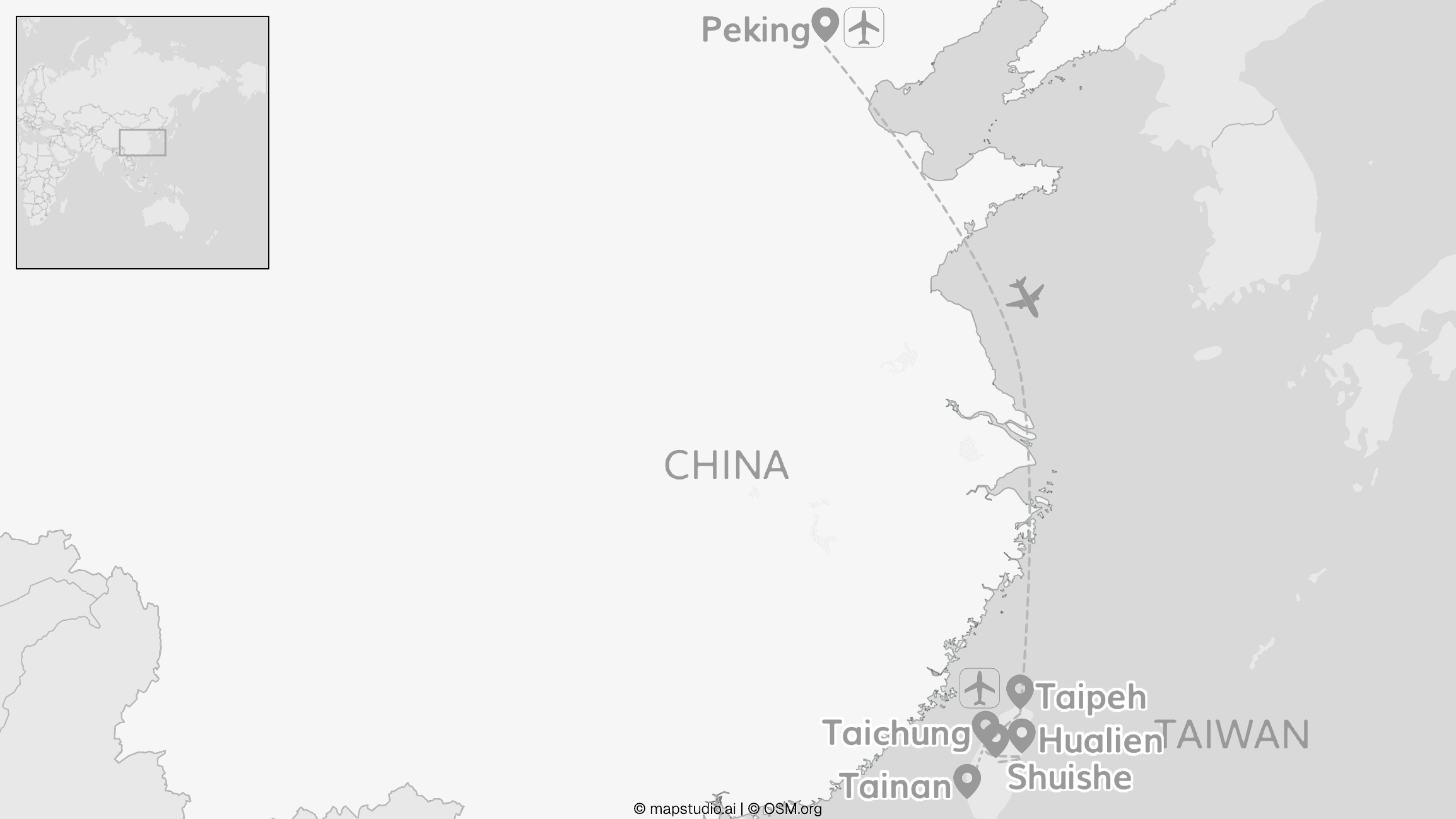 2 for 1 Peking & Taiwan: Chinesische Mauer trifft auf Hualiens Natur
