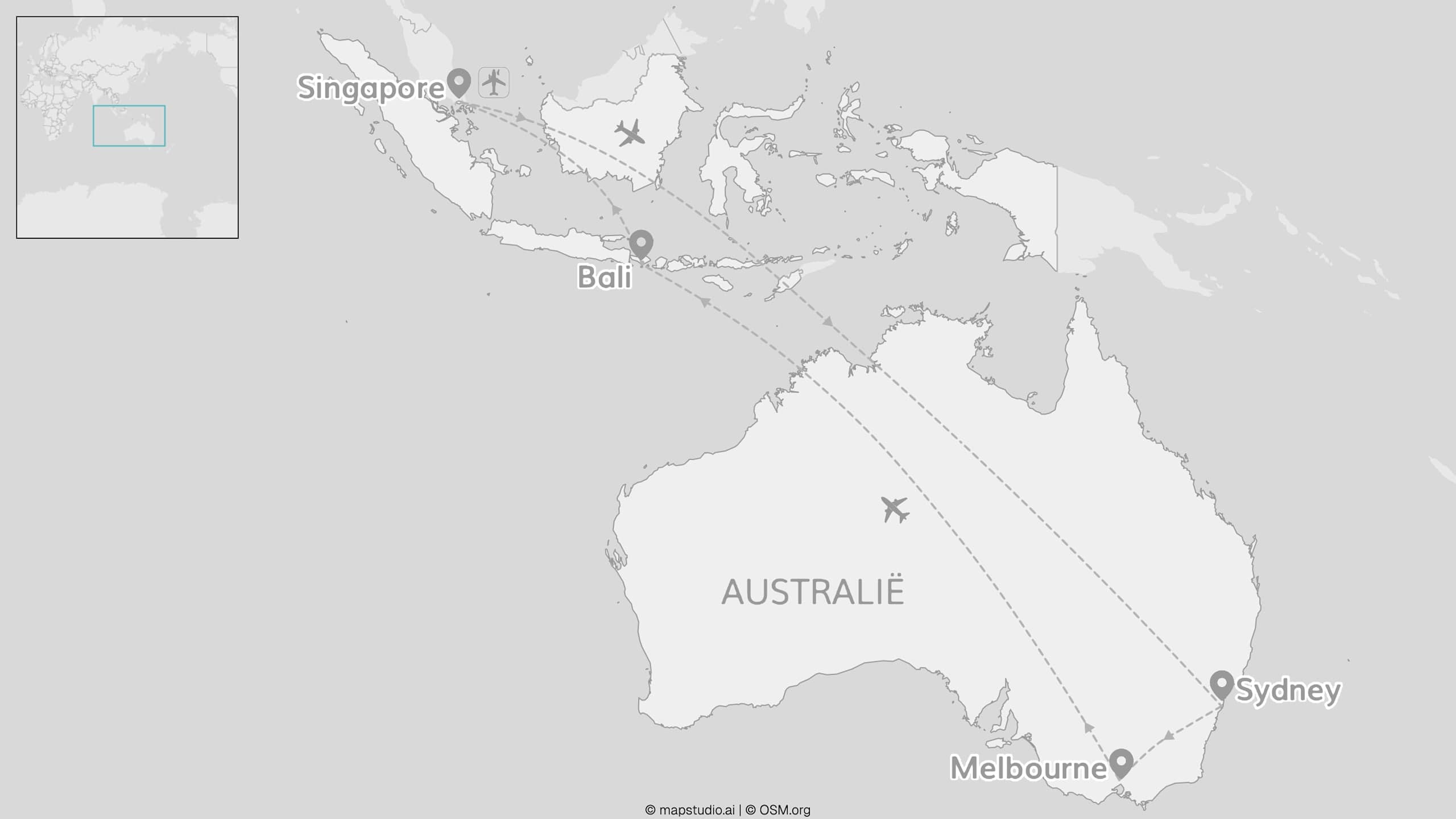 Azië tot Australië: Singapore, Sydney & Bali