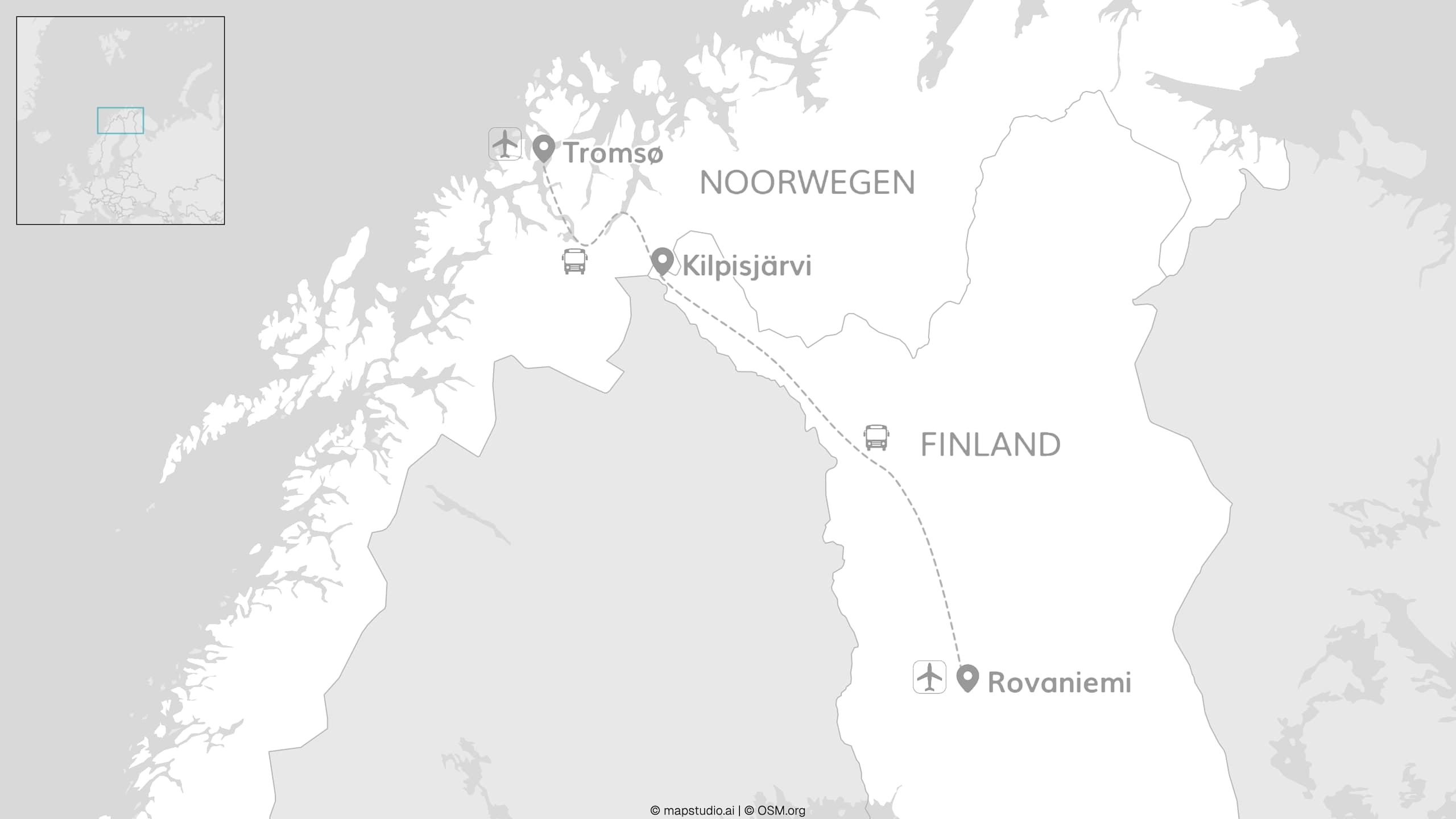 Noorwegen & Finland: arctische route naar Rovaniemi