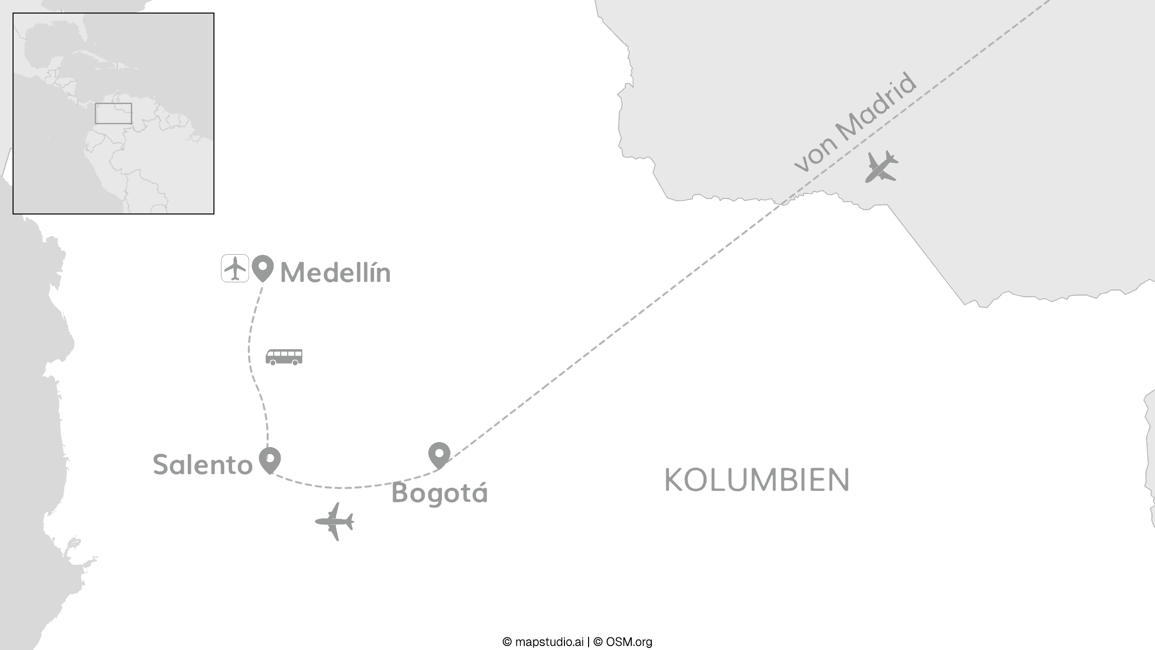 Madrid for Free & Kolumbien: Siestas, Anden, Kaffeeduft