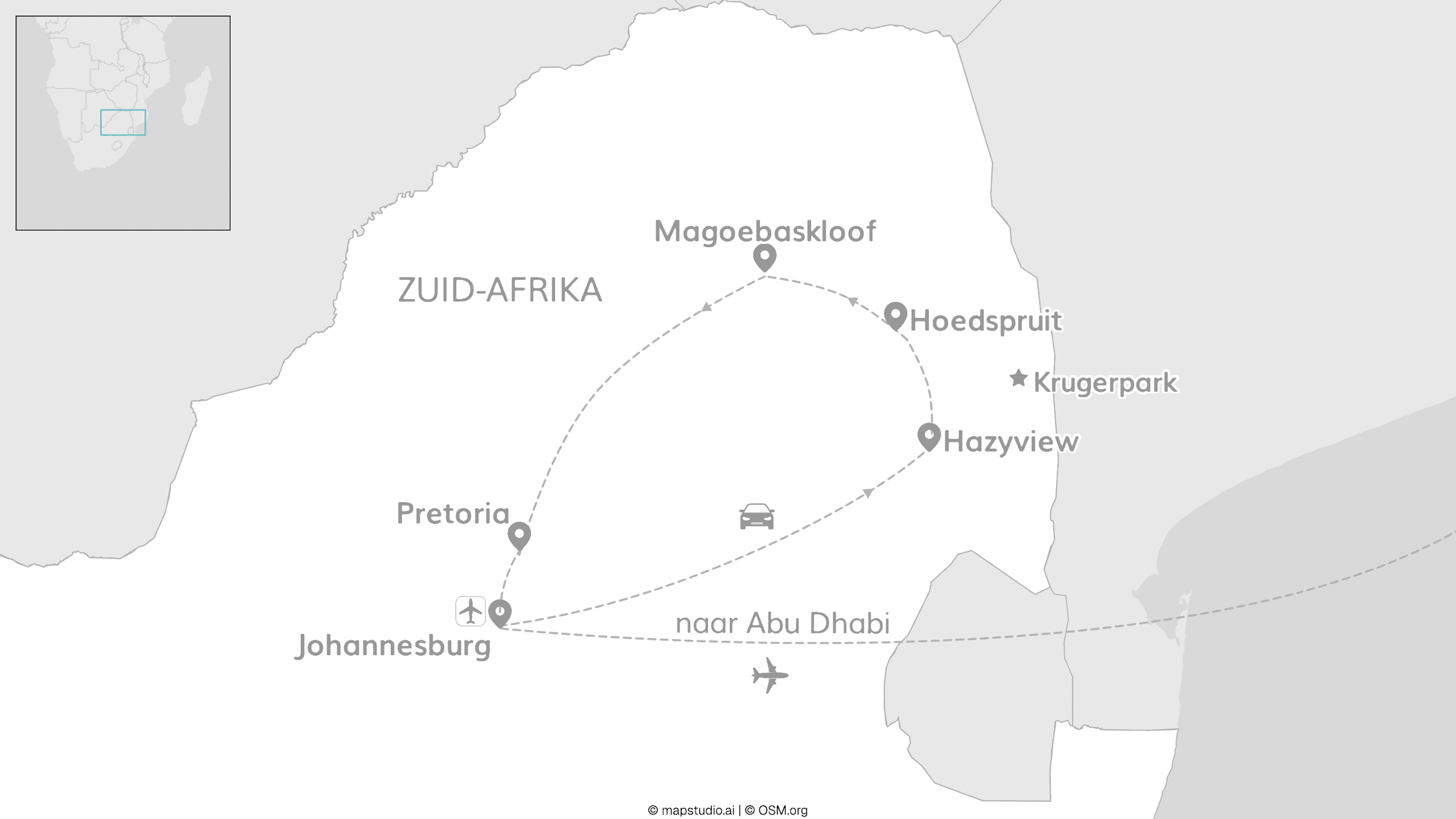 Abu Dhabi for free & Zuid-Afrika: stad met safari-roadtrip
