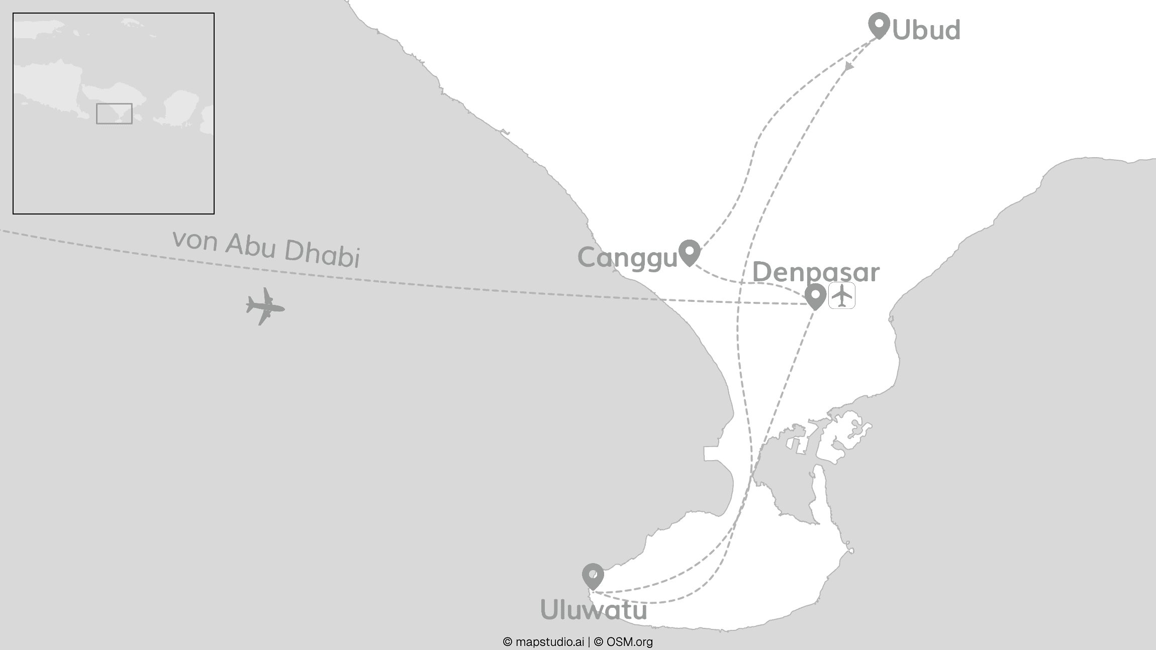 Abu Dhabi for Free & Bali: Skyline trifft Reisterrassen