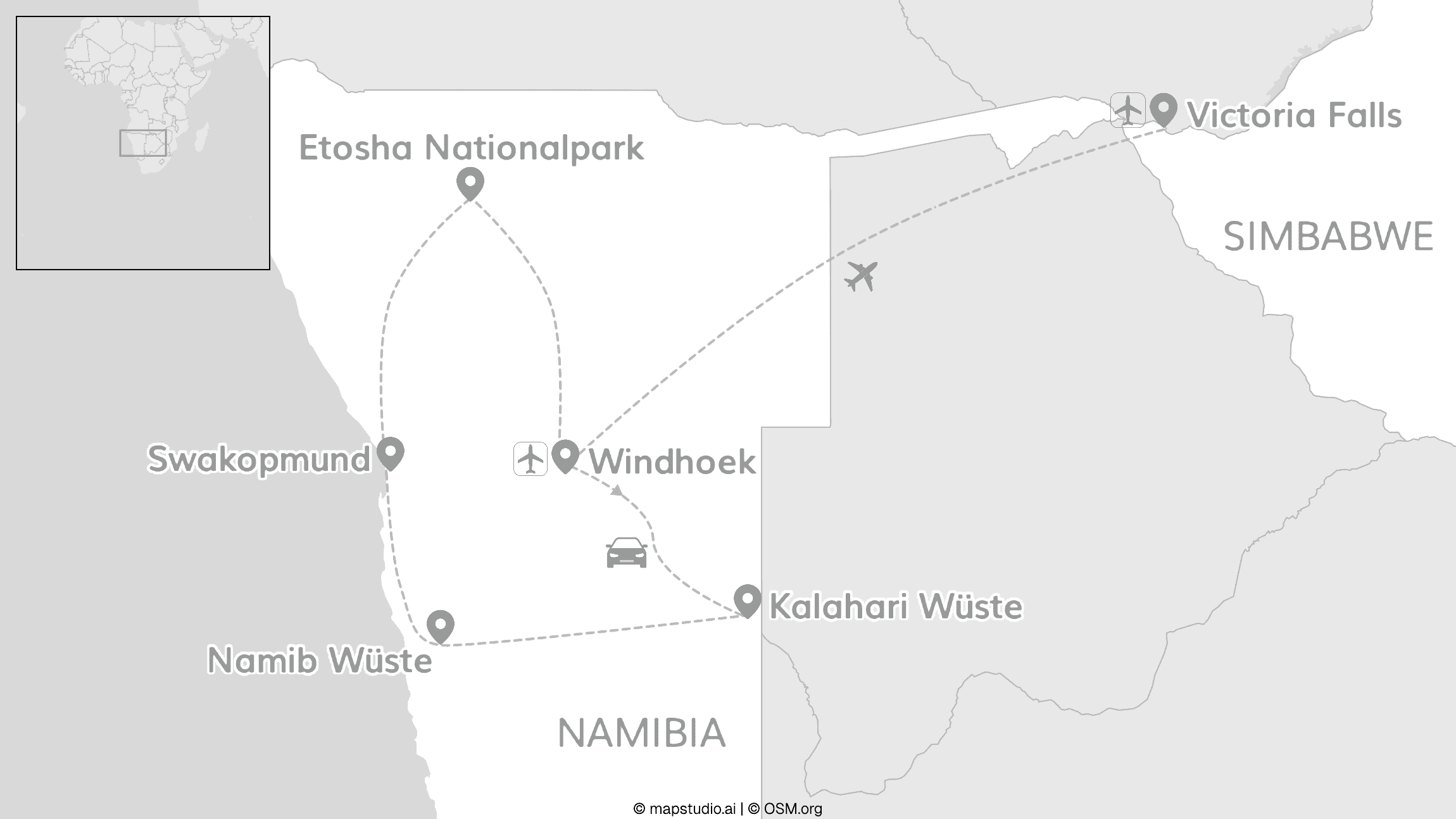 Namibia & Victoria Falls: Roadtrip durch die Wüste