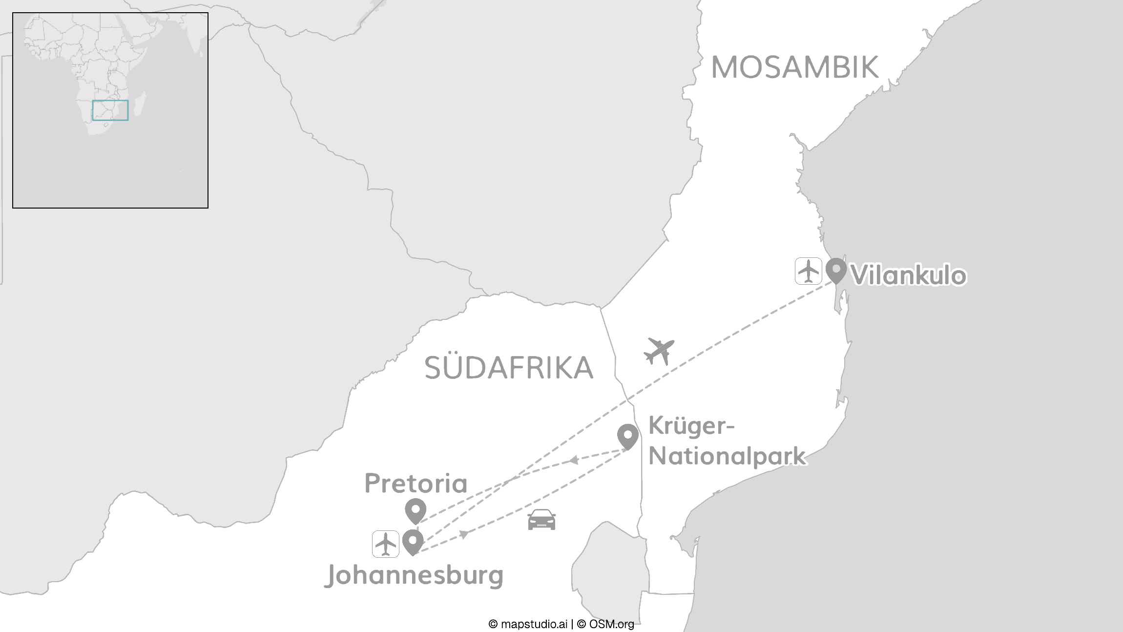 Südafrika & Mosambik: Durch den Krüger zum Ozean