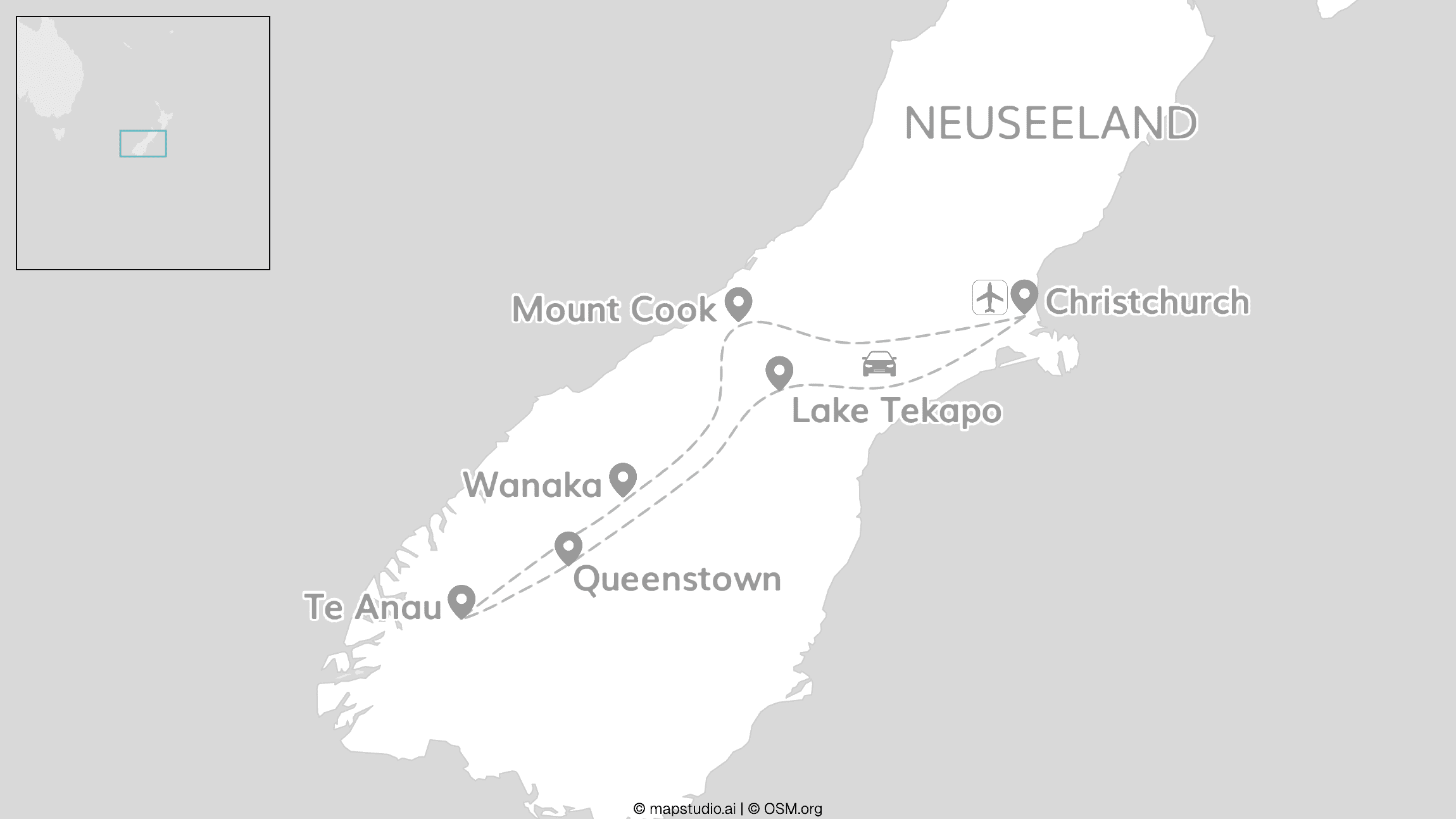 Neuseeland Südinsel: Roadtrip zu Fjorden & Gletscherseen