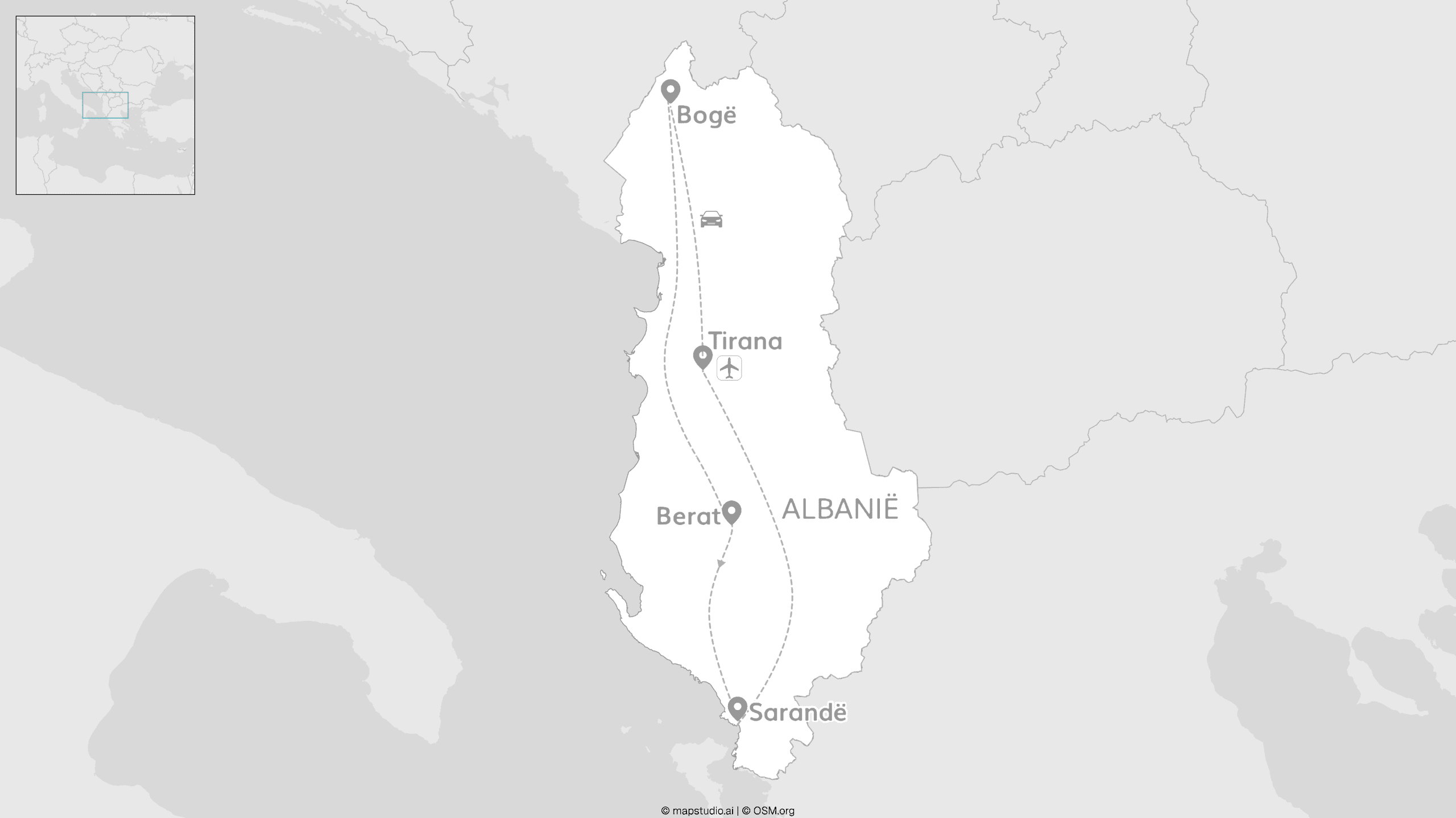 Albanië roadtrip: canyons, kliffen & kuststeden