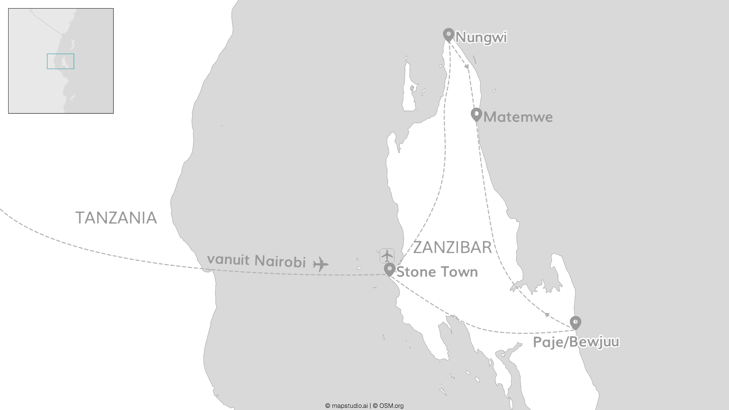2 for 1 Zanzibar & Nairobi: stad, safari, strand